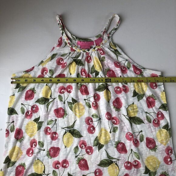 isaac mizrahi Women’s Linen Blend Lemon Cherry Strawberry Print Tank Medium NWT - Picture 5 of 14